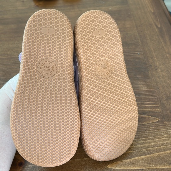 Livie & Luca Pink and White Dress Shoes with Ruffle Trim - Picture 4 of 5